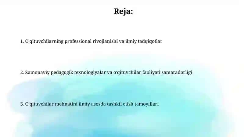 O'qituvchi mehnatini ilmiy asosda tashkil etish 2