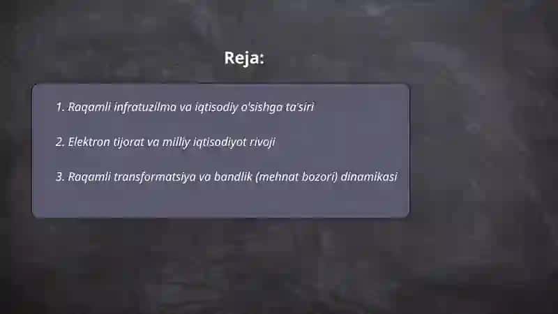Raqamli iqtisodiyot va Iqtisodiy o'sish 2