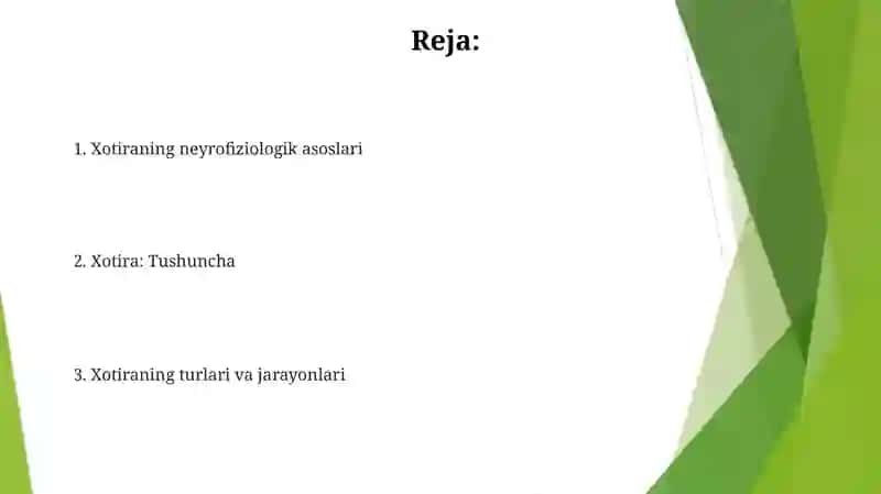Xotira haqida tushuncha va uning nerv fiziologik asosi 2