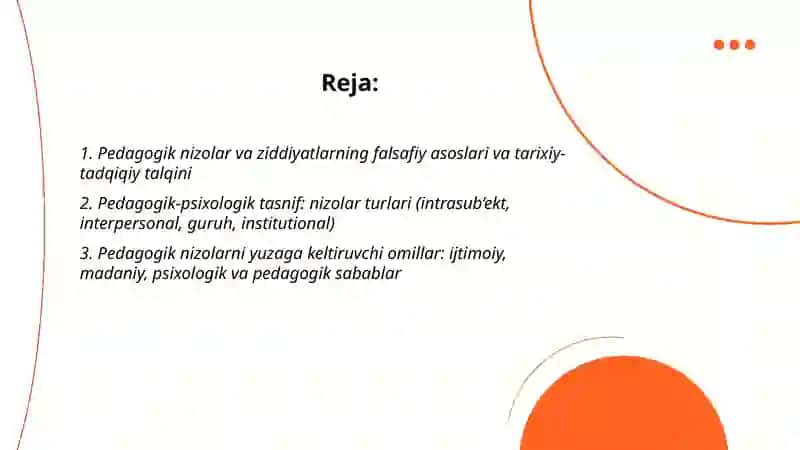 Pedagogik nizolar va ziddiyatlarning falsafiy, pedagogik- psixologik tasnifi 2