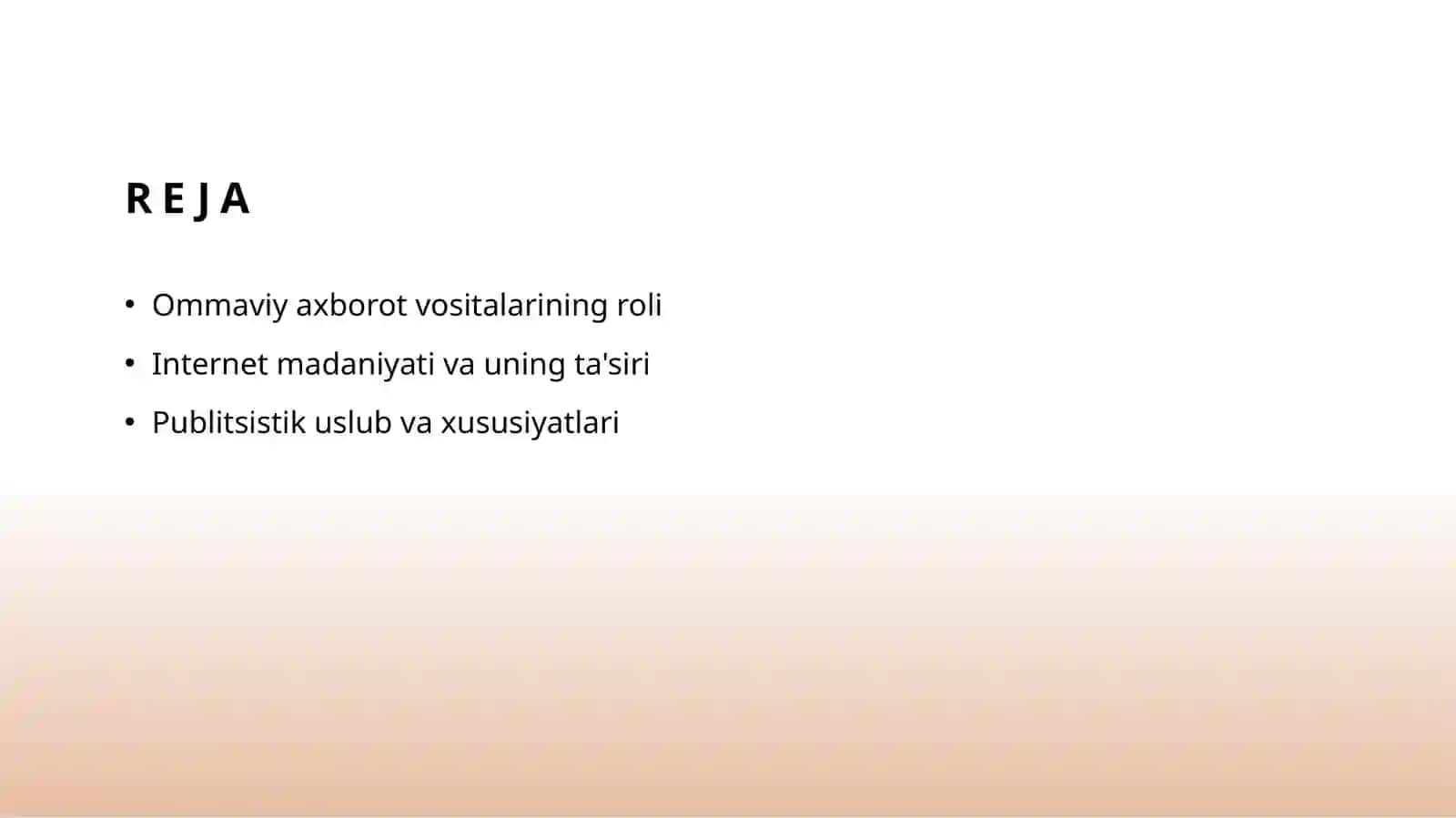 Ommaviy axborot vositalari. Internet madaniyati. Publitsistik uslub va uning xususiyatlari 2