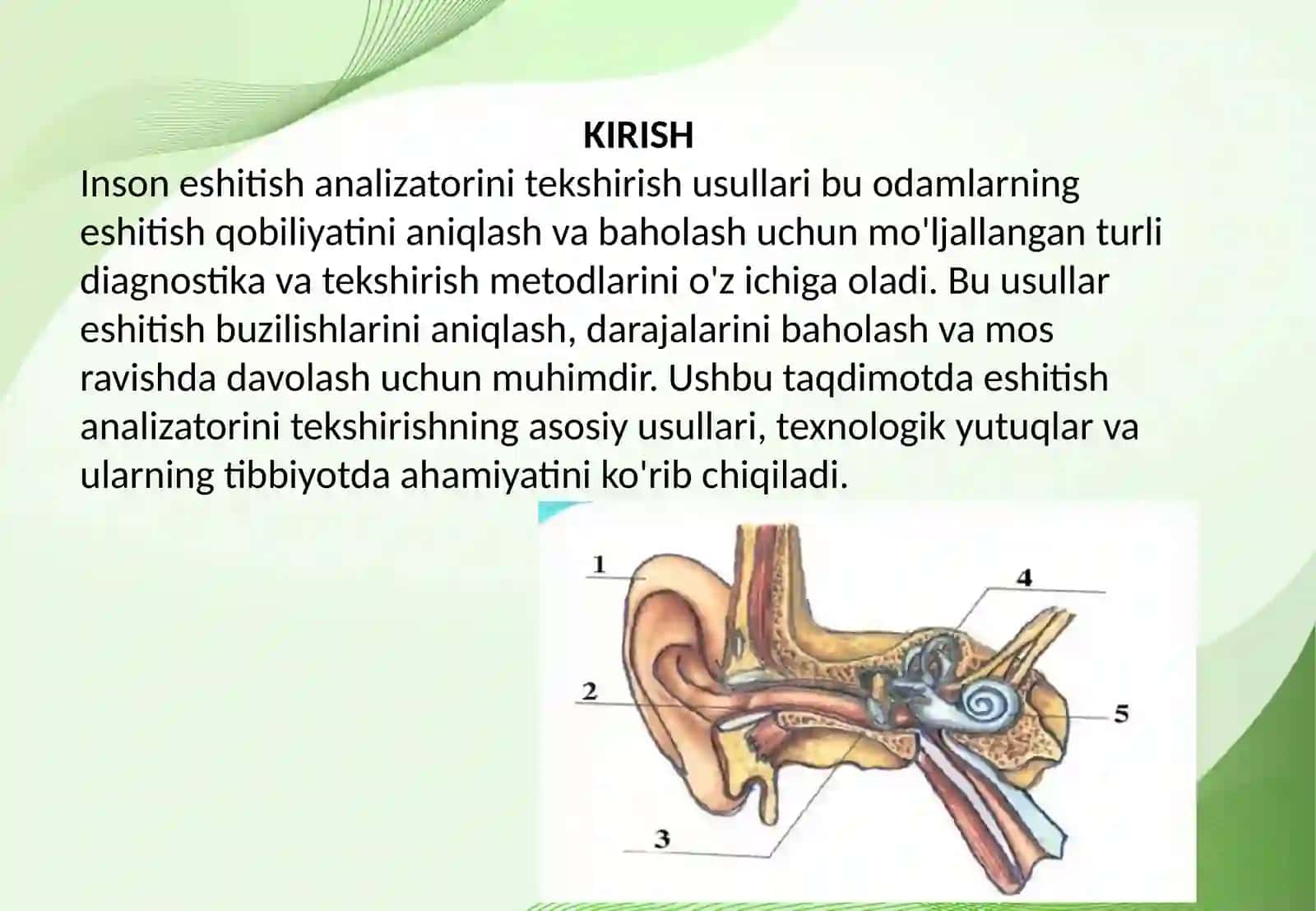 Inson eshitish analizatorini tekshirish usullari 2