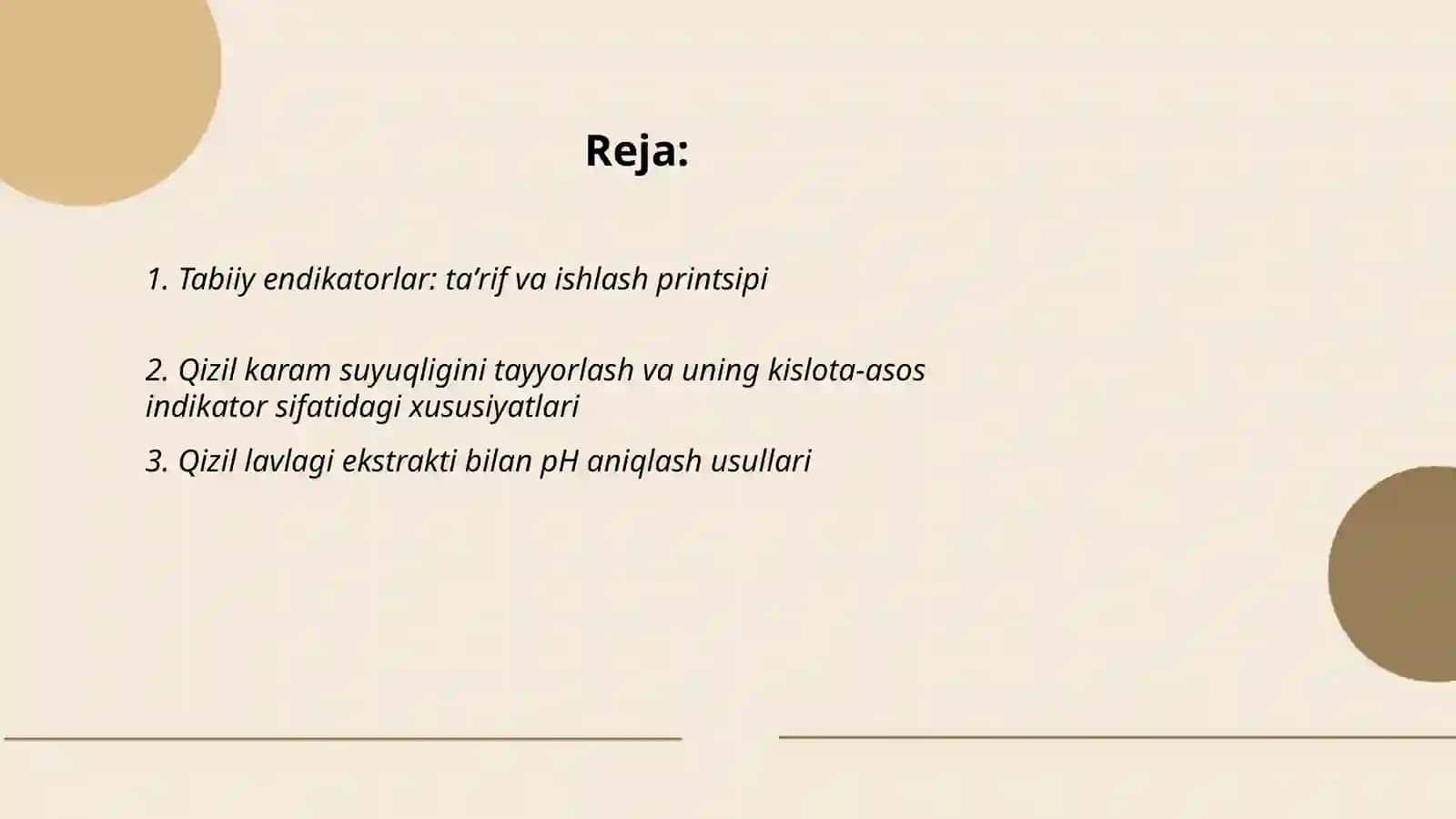 Tabiiy endikatorlar yordamida kislota va asoslarni aniqlash 2