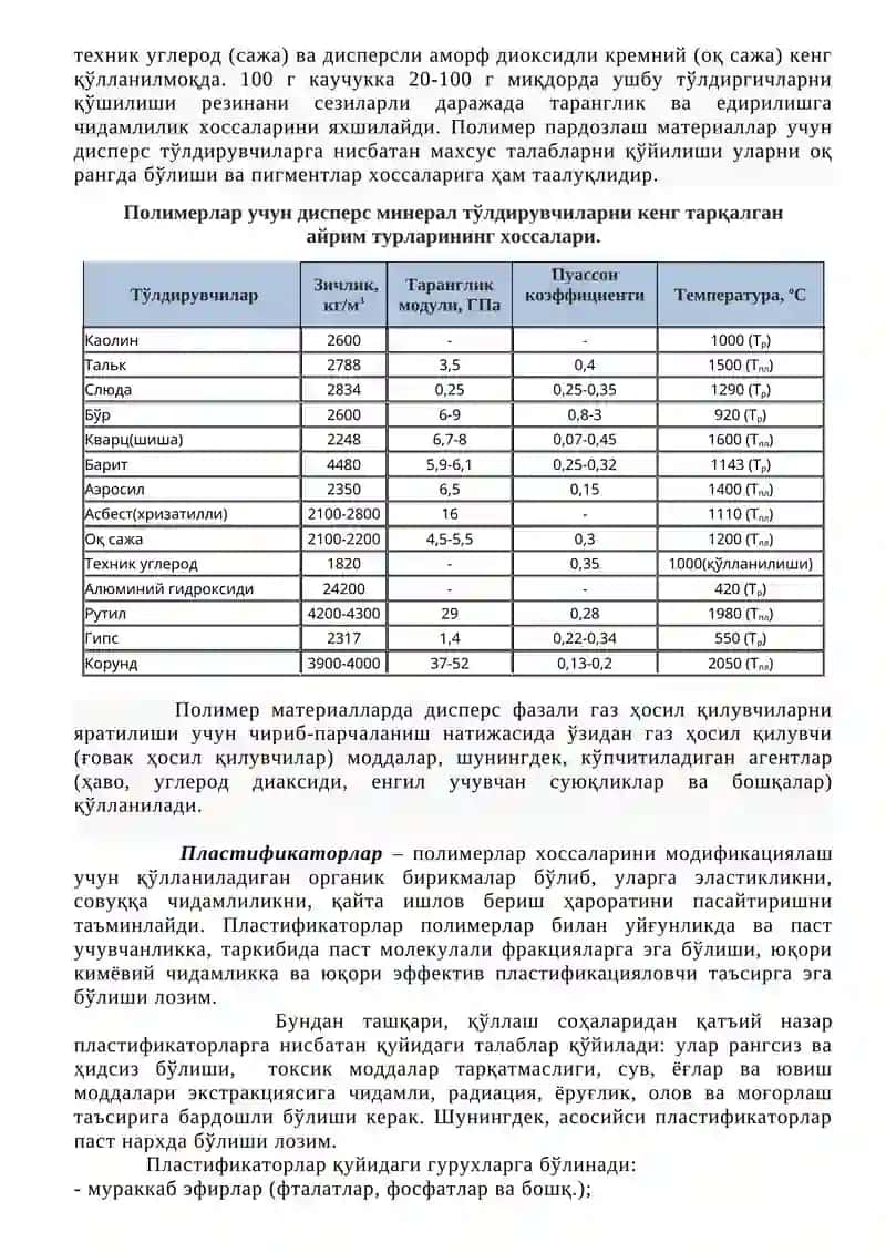 Полимер пардозлаш материаллари 2
