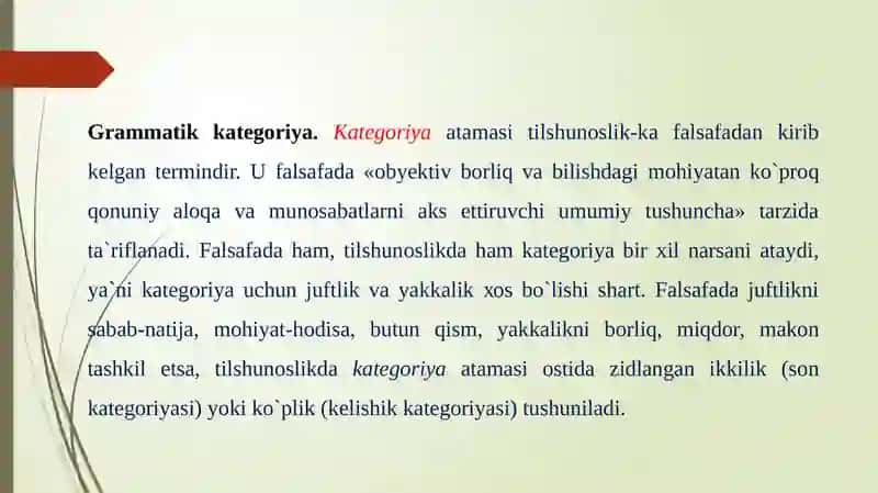 GRAMMATIK KATEGORIYALAR 2