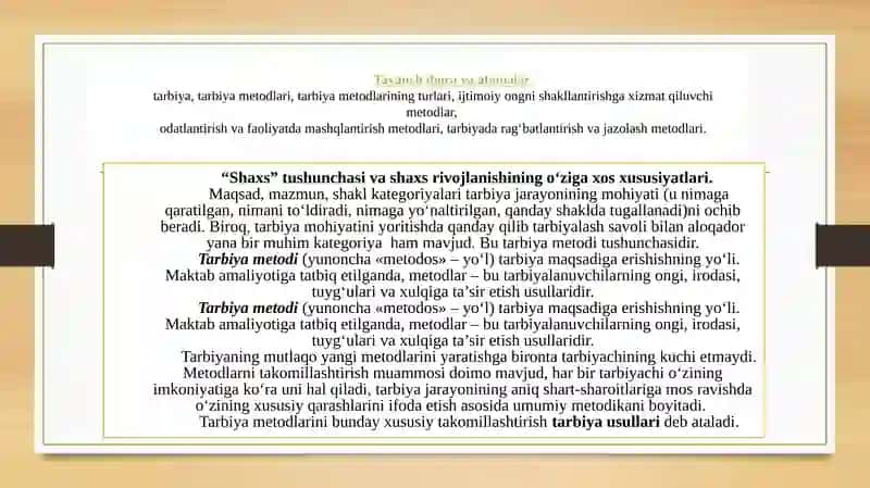 Shaxs rivojlanishiga ta’sir etuvchi omillar. 2