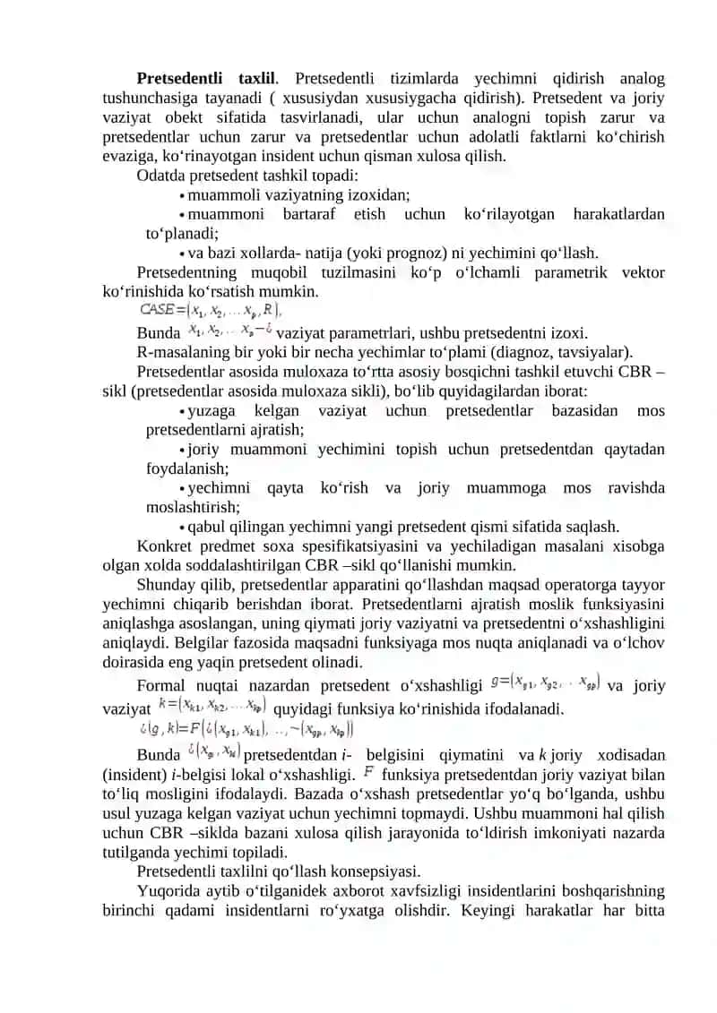 Axborot xavfsizligi insidentlarini pretsedentli tahlil qilish asosida tadqiq etish 2
