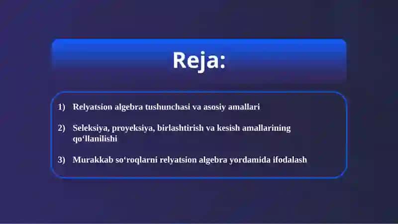 Relyatsionalgebra 2