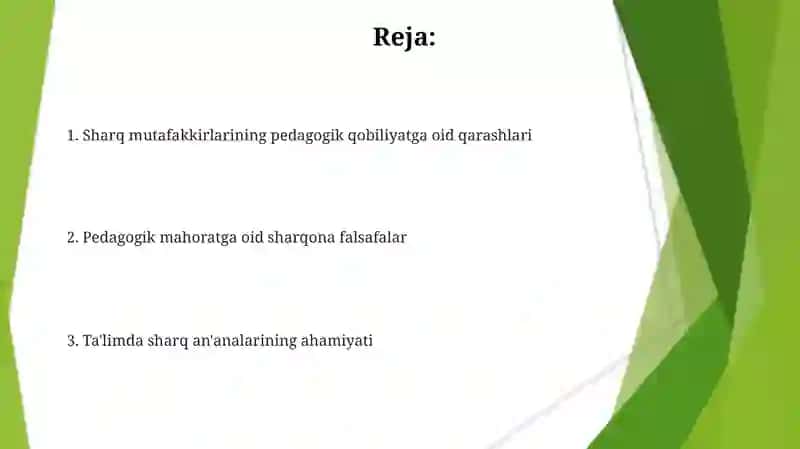Pedagogik qobiliyat toʻgʻrisida sharq mutafakkirlari qarashlari 2
