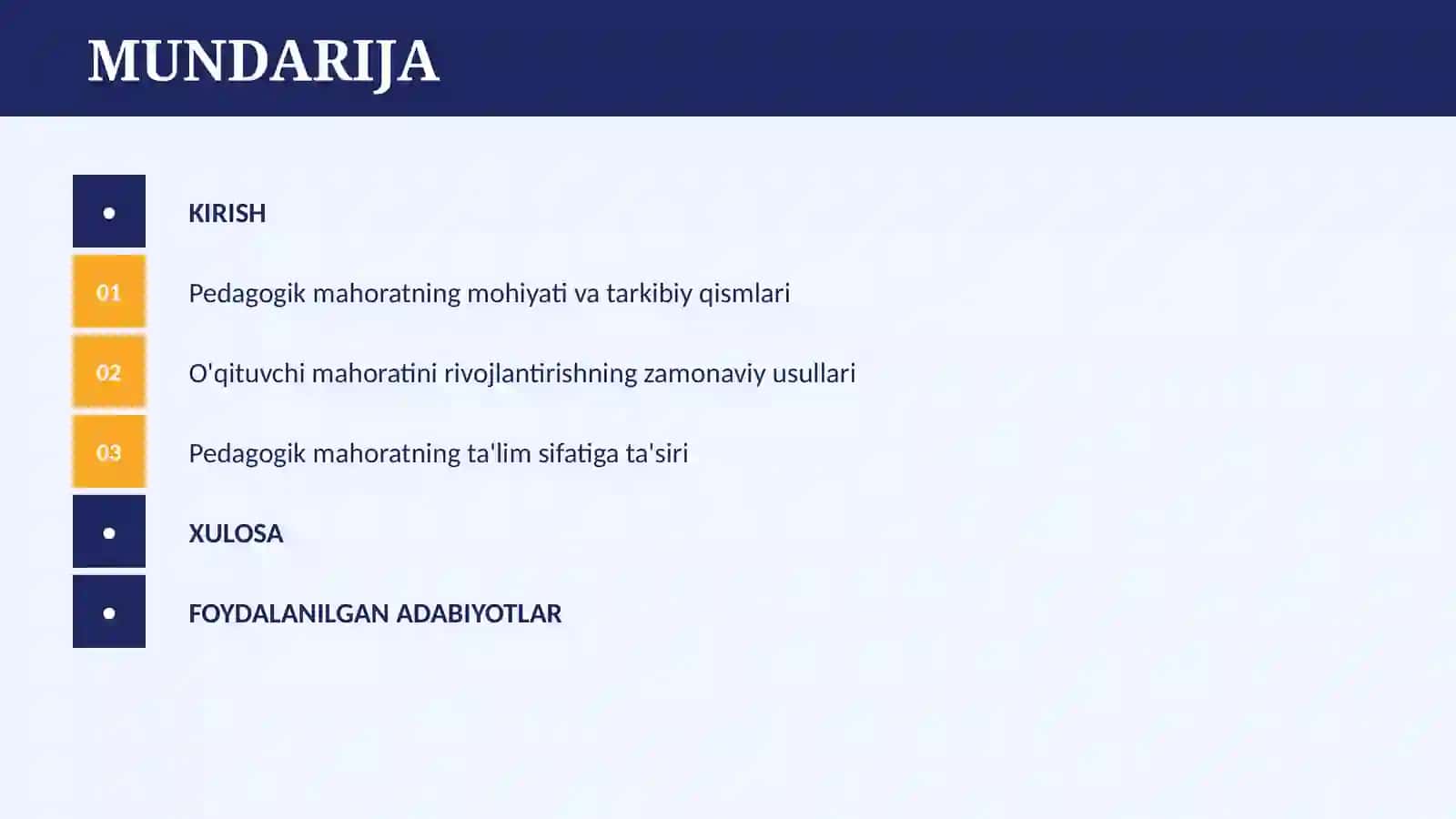 PEDAGOGIK MAHORAT VA UNING O’QITUVCHI FAOLIYATIDA TUTGAN O’RNI 2