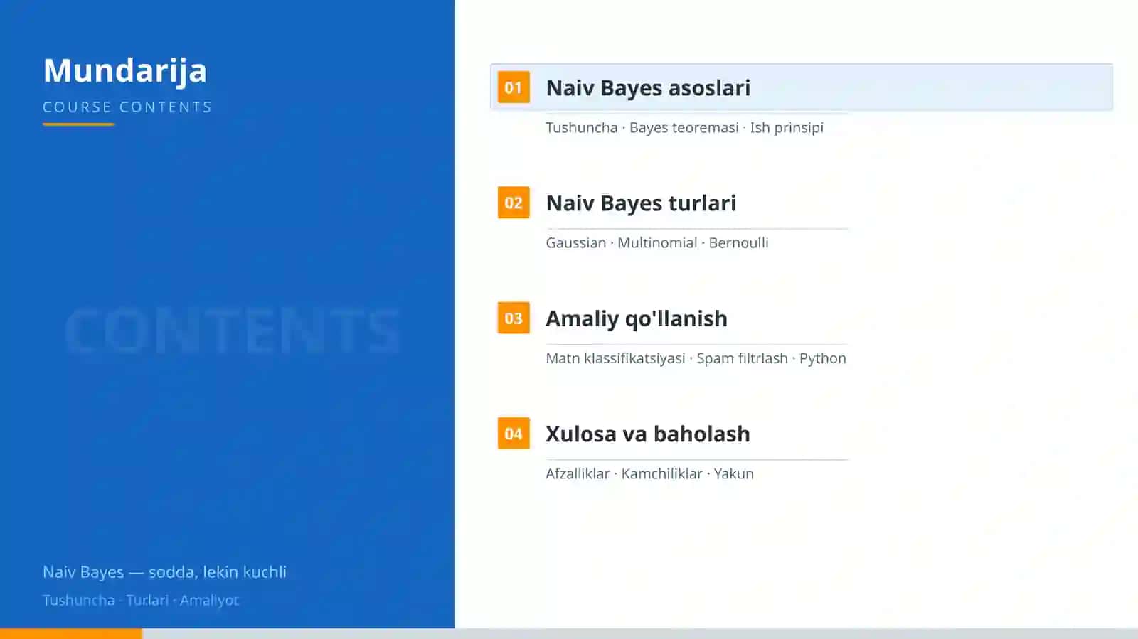 Naiv Bayes klassifikatori 2