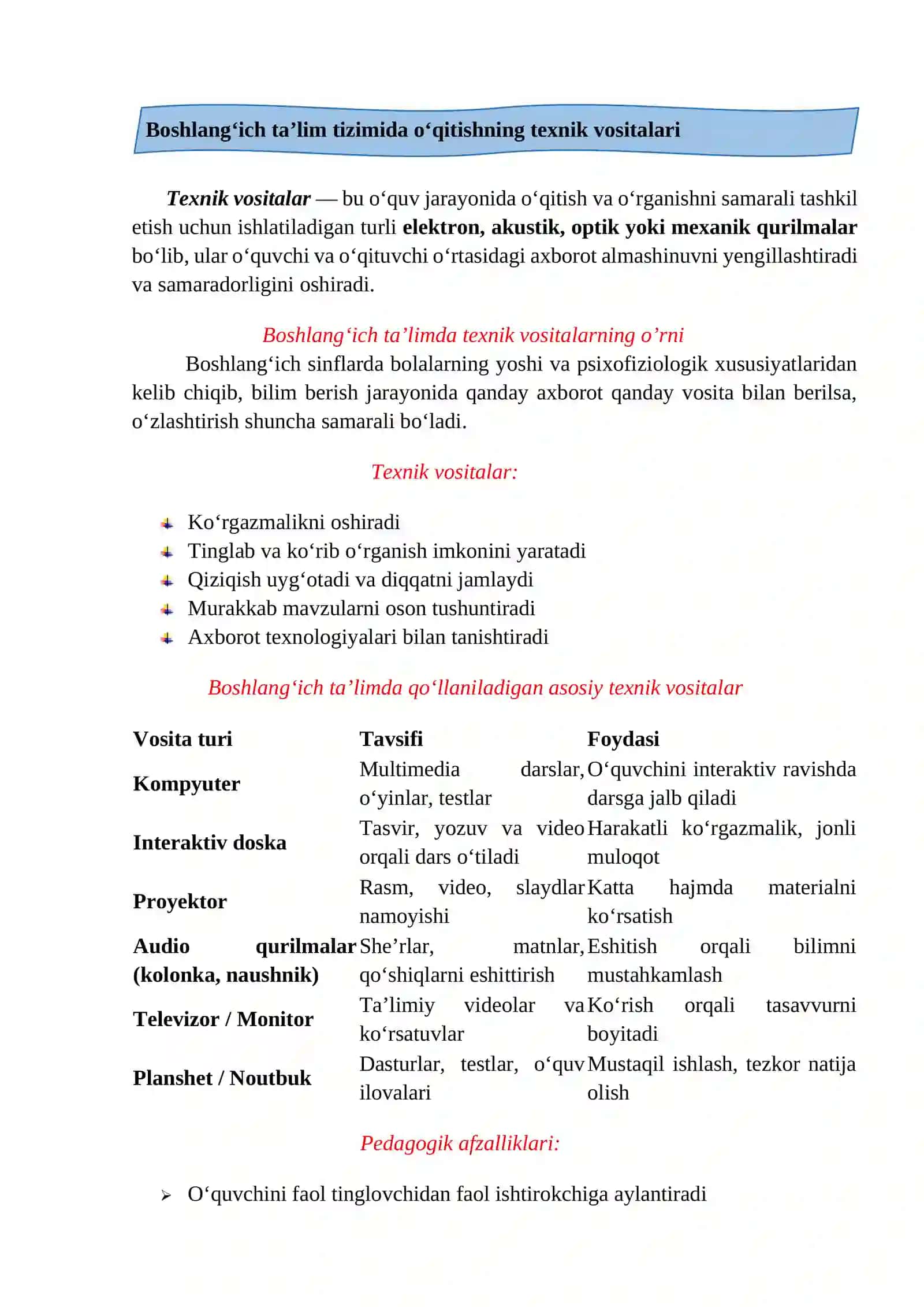 Ta’lim vositalari va ularning turlari 2