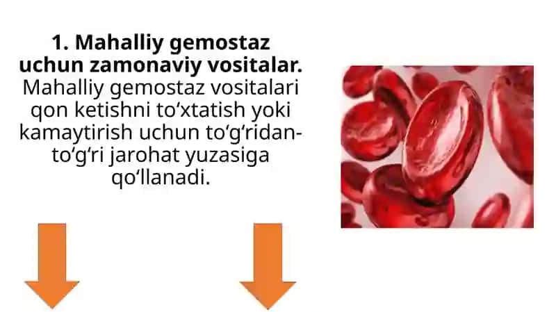 Mahalliy  gemostaz  uchun  zamonaviy dori  vositalar.  Qon  o‘rnini  bosuvchi  suyuqliklar 2