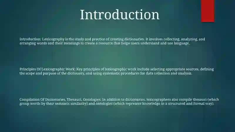 Principles Of Lexicographic Work And Compilation Of Dictionaries 2