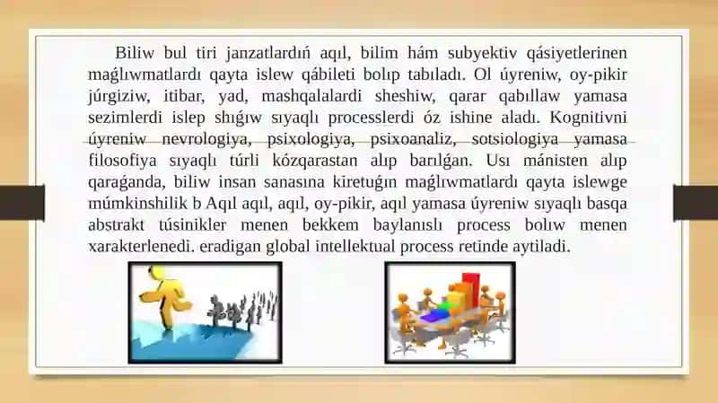 ÓZBETINSHE SLAYD QURAMALI BILIW PROCESSLERIN EKSPERIMENTAL ÚYRENIW 2