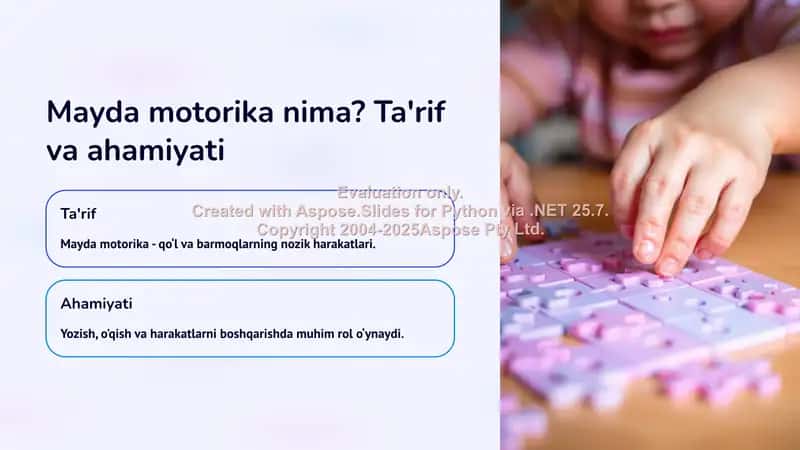 Mayda qoʻl matorikasini rivojlantiruvchi mashqlar 2