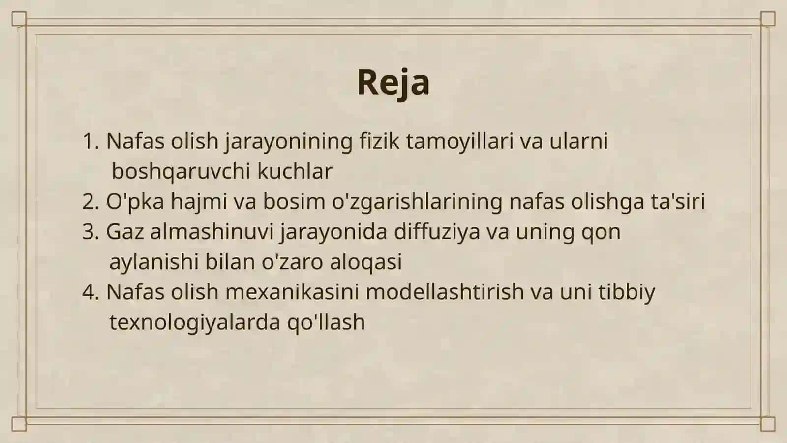 NAFAS OLISH SISTAMASINING FIZIKASI 2