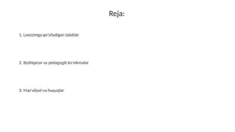 Maktabgacha talim tashkiloti rahbariga quyiladigan talablar 2