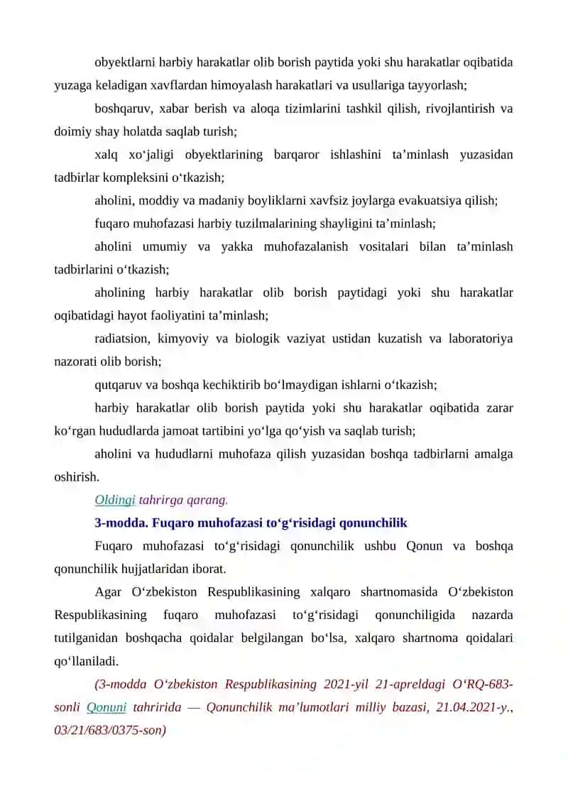 FUQORO MUHOFAZASI TO‘G‘RISIDAGI QONUNI 2