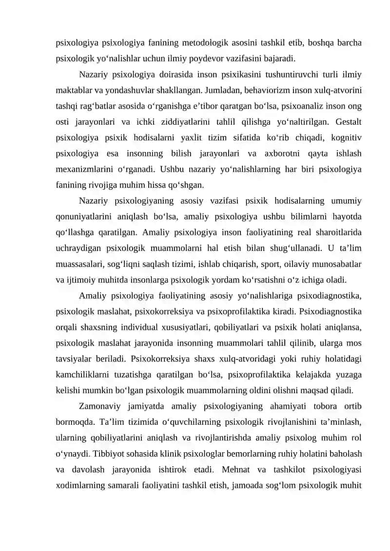 Amaliy va nazariy psixologiya haqida umumiy tushuncha 2