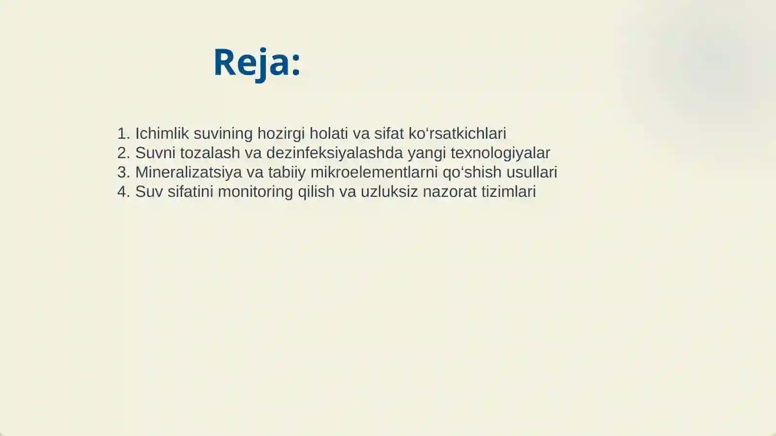ICHIMLIK SUVINING SIFATINI YAXSHILASHNING ZAMONAVIY USULLARI HAQIDA TUSHUNCHA 2
