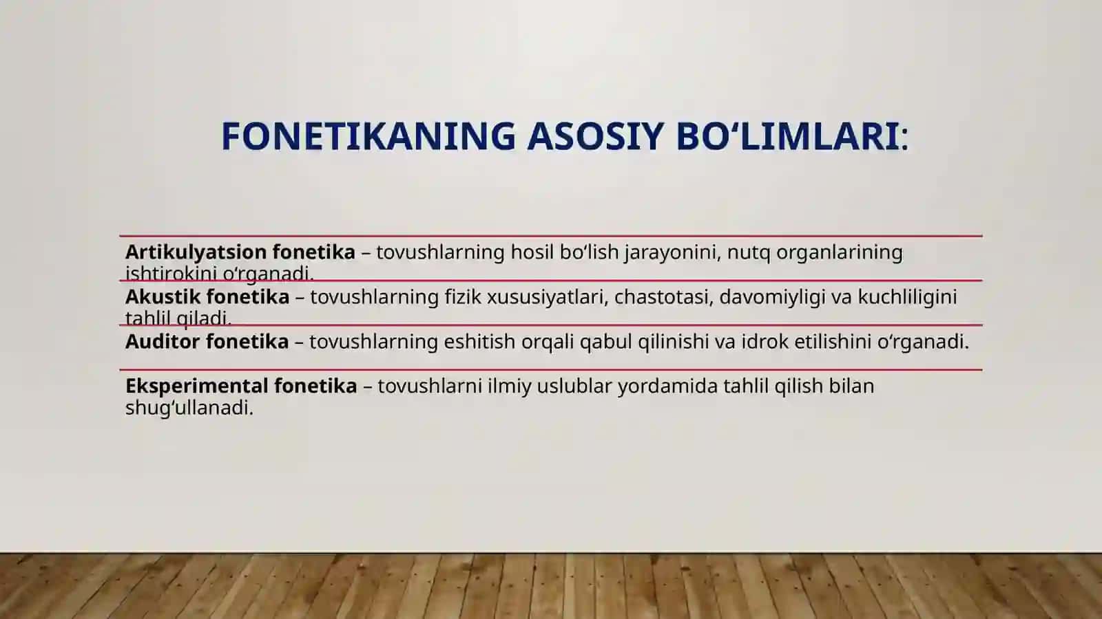 Fonetikaning asosiy bo‘limlari 2