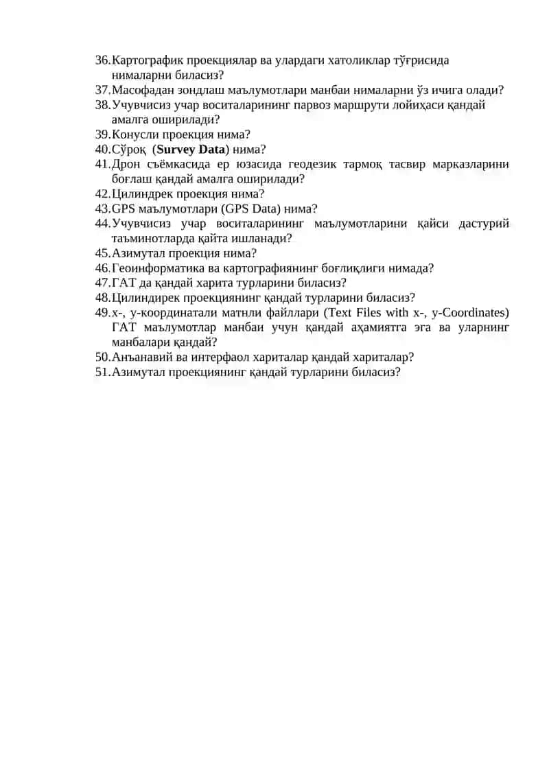 ГАТ да маълумот олиш турлари ва фазовий маълумотлар 2