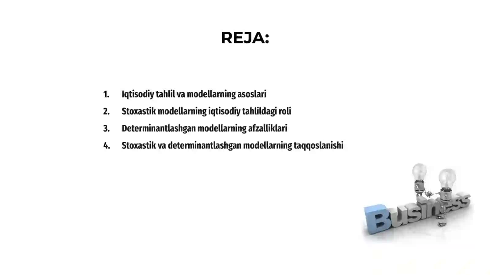 Iqtisodiy tahlilda stoxastik va determinantlashgan modellarning qo‘llanilishi 2