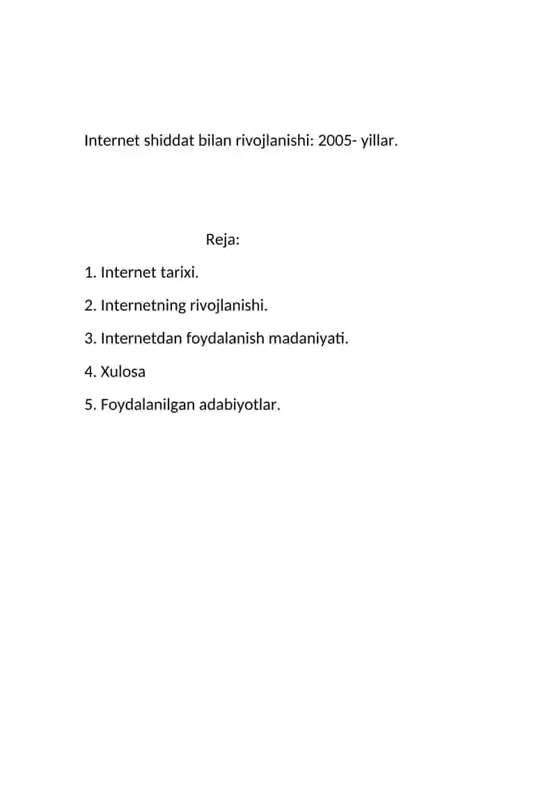 Internet shiddat bilan rivojlanishi: 2005-yillar 2