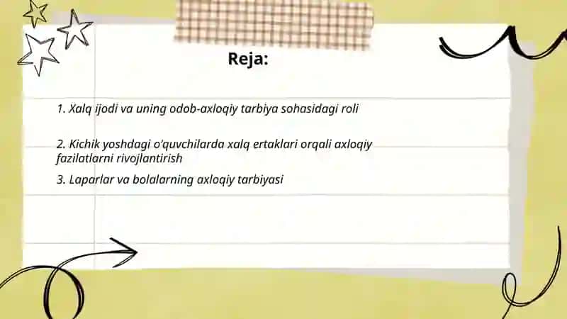 Kichik yoshdagi maktab oʻquvchilarini odob-axloqiy tarbiyalashda xalq ijodining tarbiyaviy ahamiyati 2
