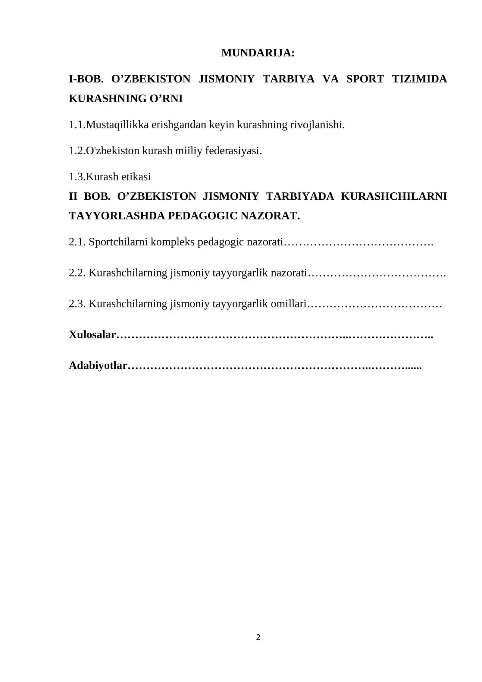 O’zbekiston Jismoniy Tarbiya va Sport Tizimida Kurashning O’rni 2