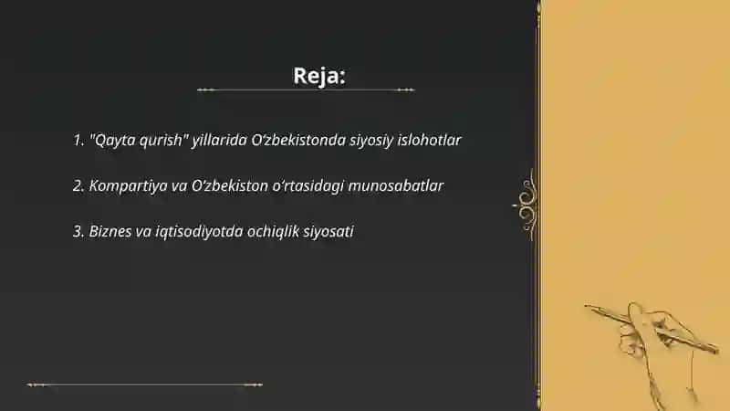 "Qayta qurish" yillarida Òzbekistondagi ijtimoiy-siyosiy ahvol 2