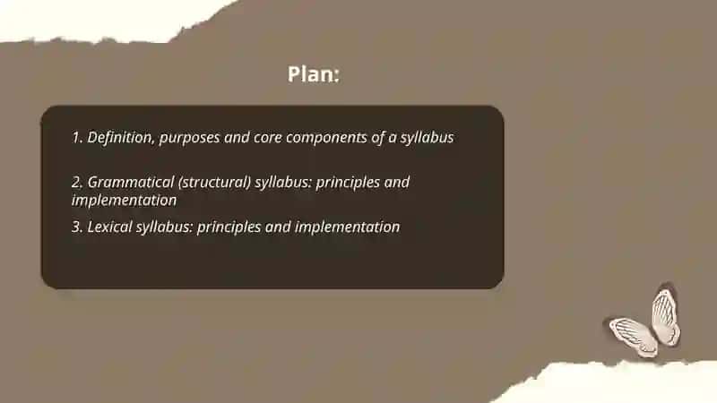 Types of syllabus. Principles of syllabus creation 2