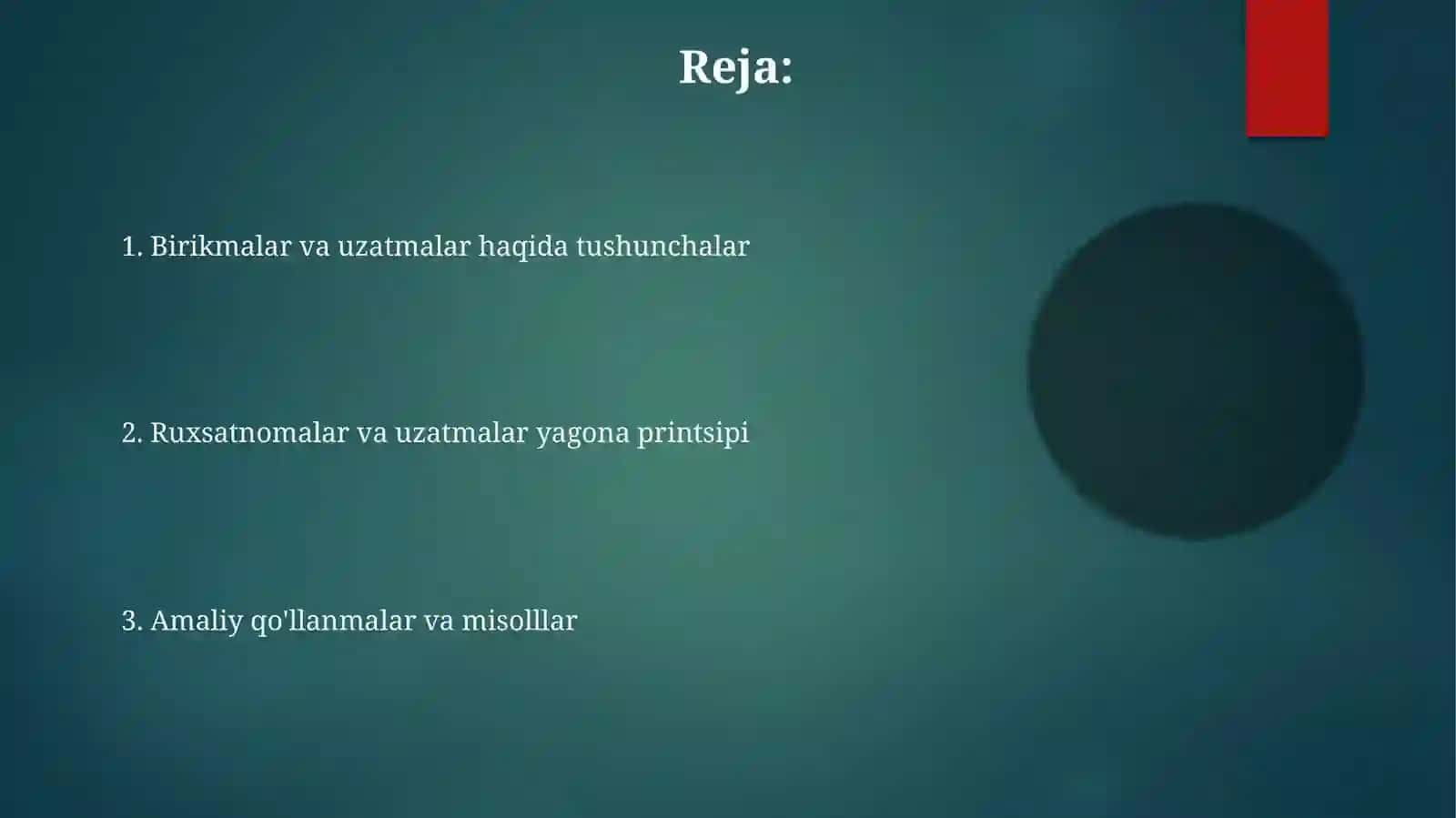 Birikmalar va oʻtqazishlar toʻgʻrisida tushunchalar 2