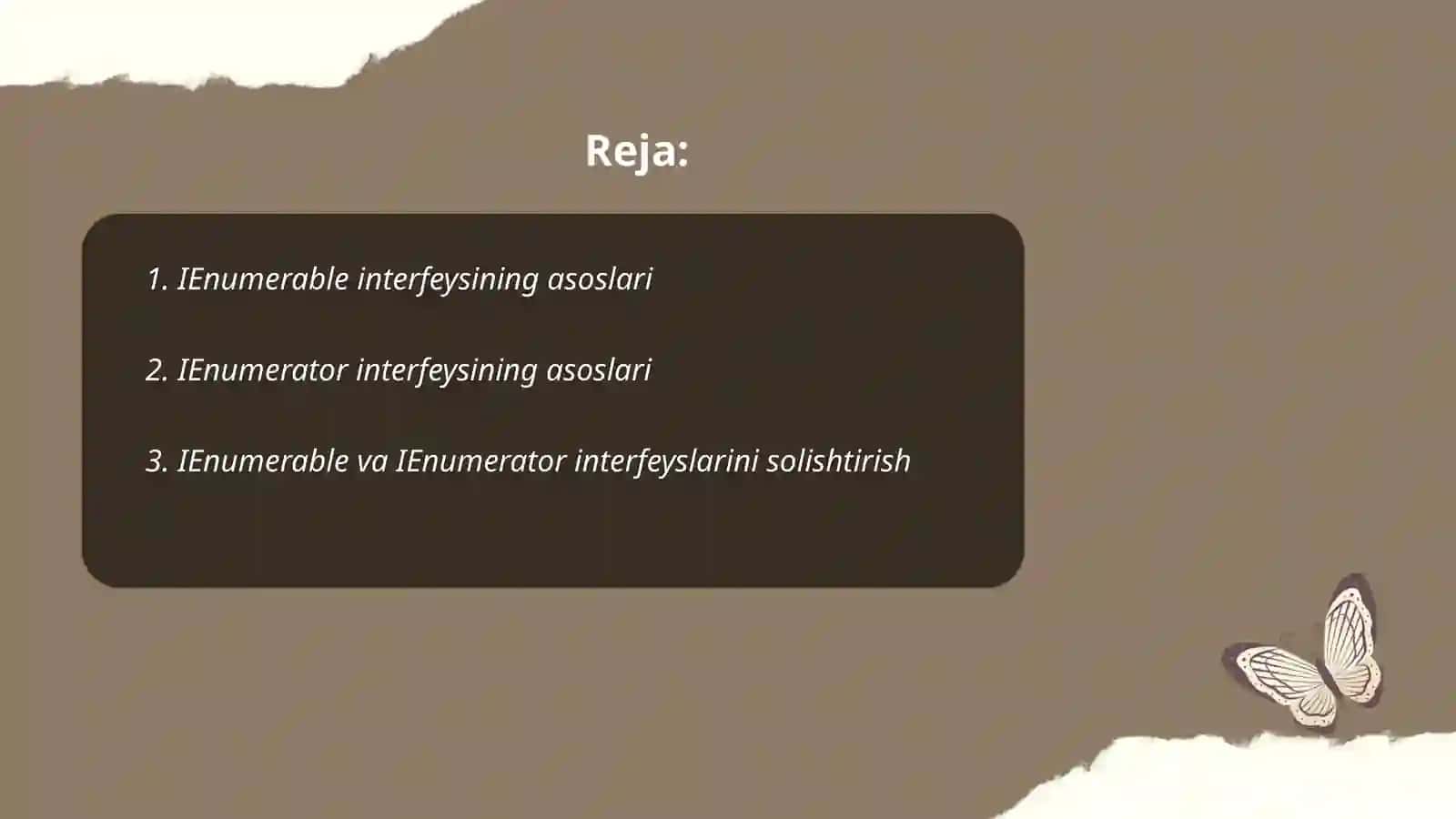IEnumerable va IEnumerator interfeyslari 2