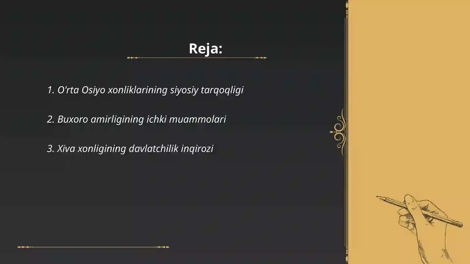 O'rta Osiyo xonliklarining siyosiy tarqoqligi 2