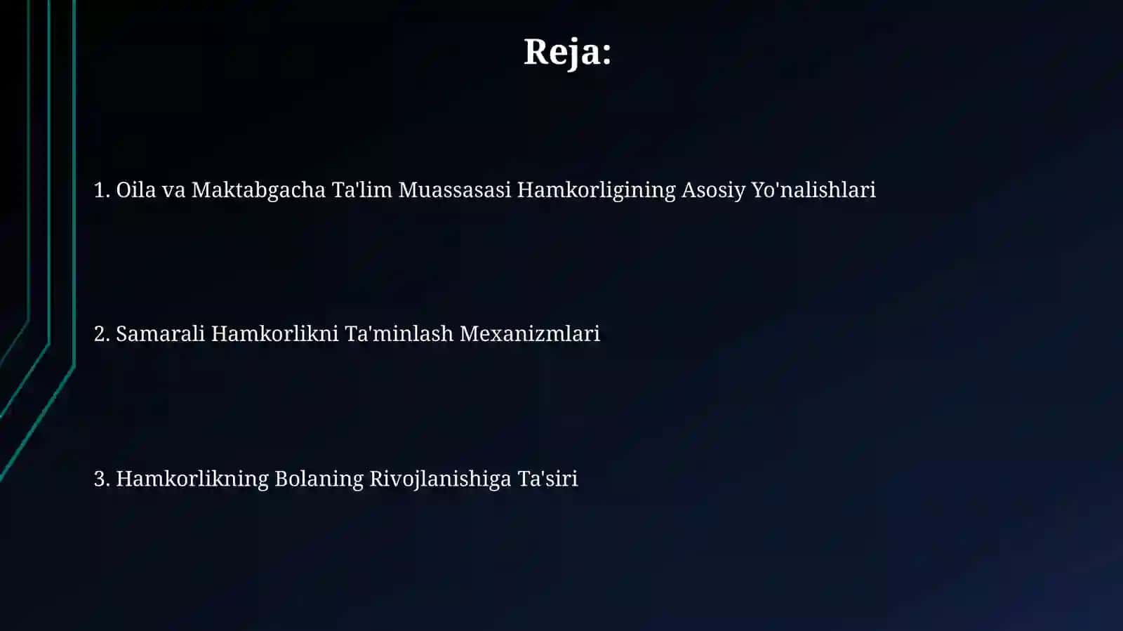 Maktabgacha ta'lim tashkiloti va oila hamkorligining bugungi kundagi muhim jihatlari 2