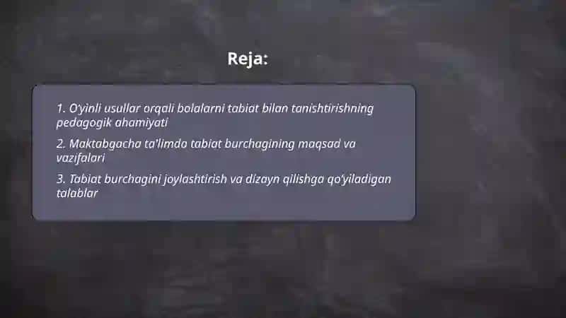 Tabiat bilan tanishtirishning ahamiyati 2