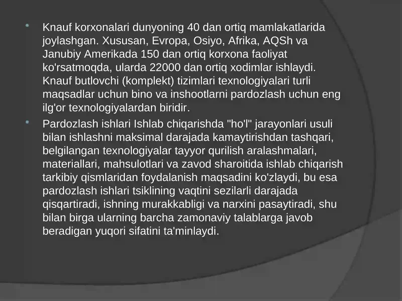 KNAUF компанияси тарихи ва фаолияти йуналишлари 2