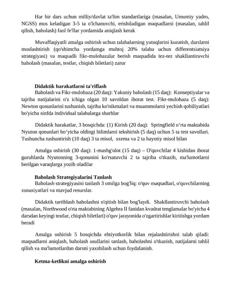 Didaktik xatti-xarakatlar qanday faoliyat izchilligi amalga oshiriladi 2