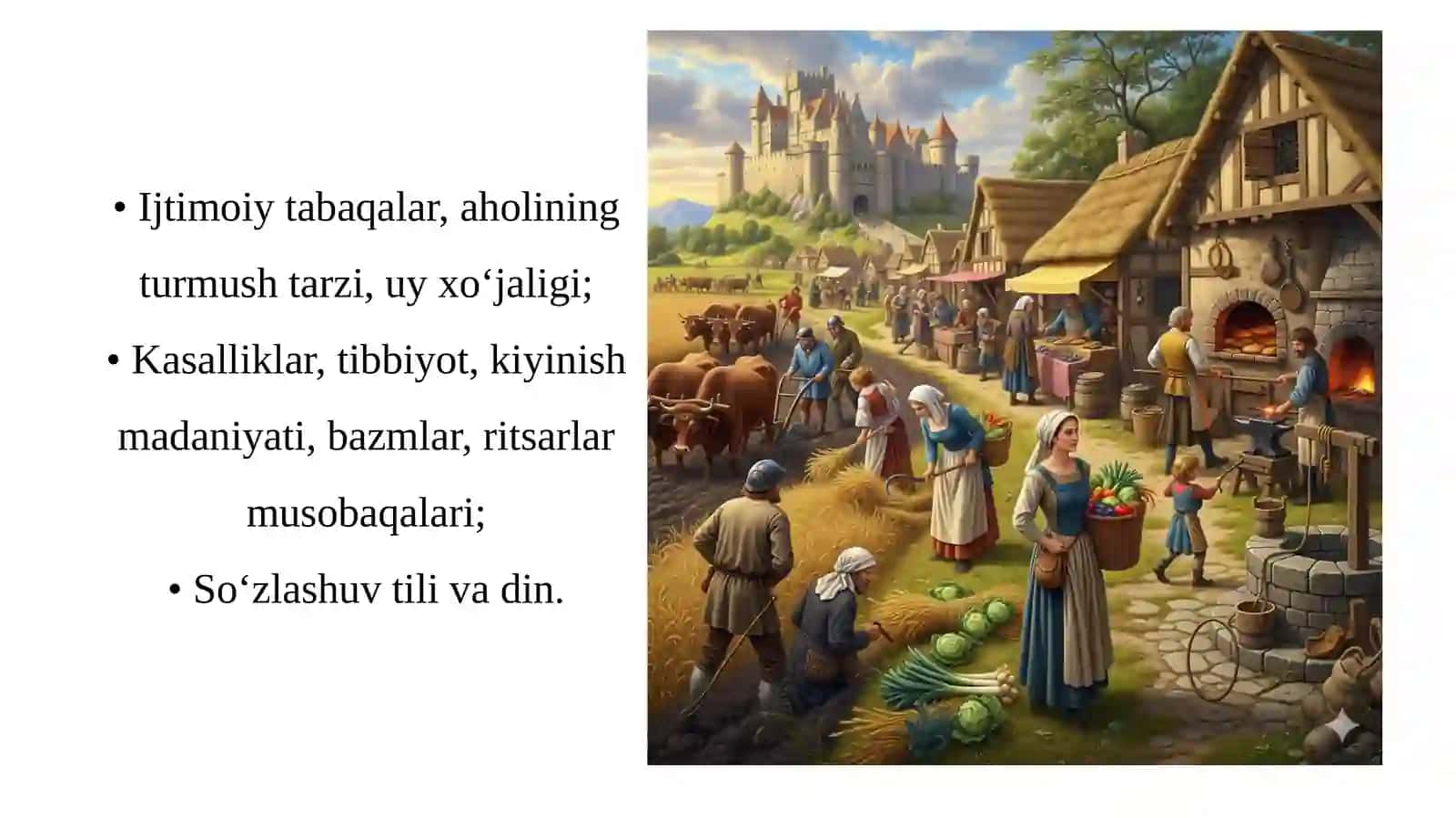 O‘rta asrlarYevropa aholisiningkundalik hayoti 2