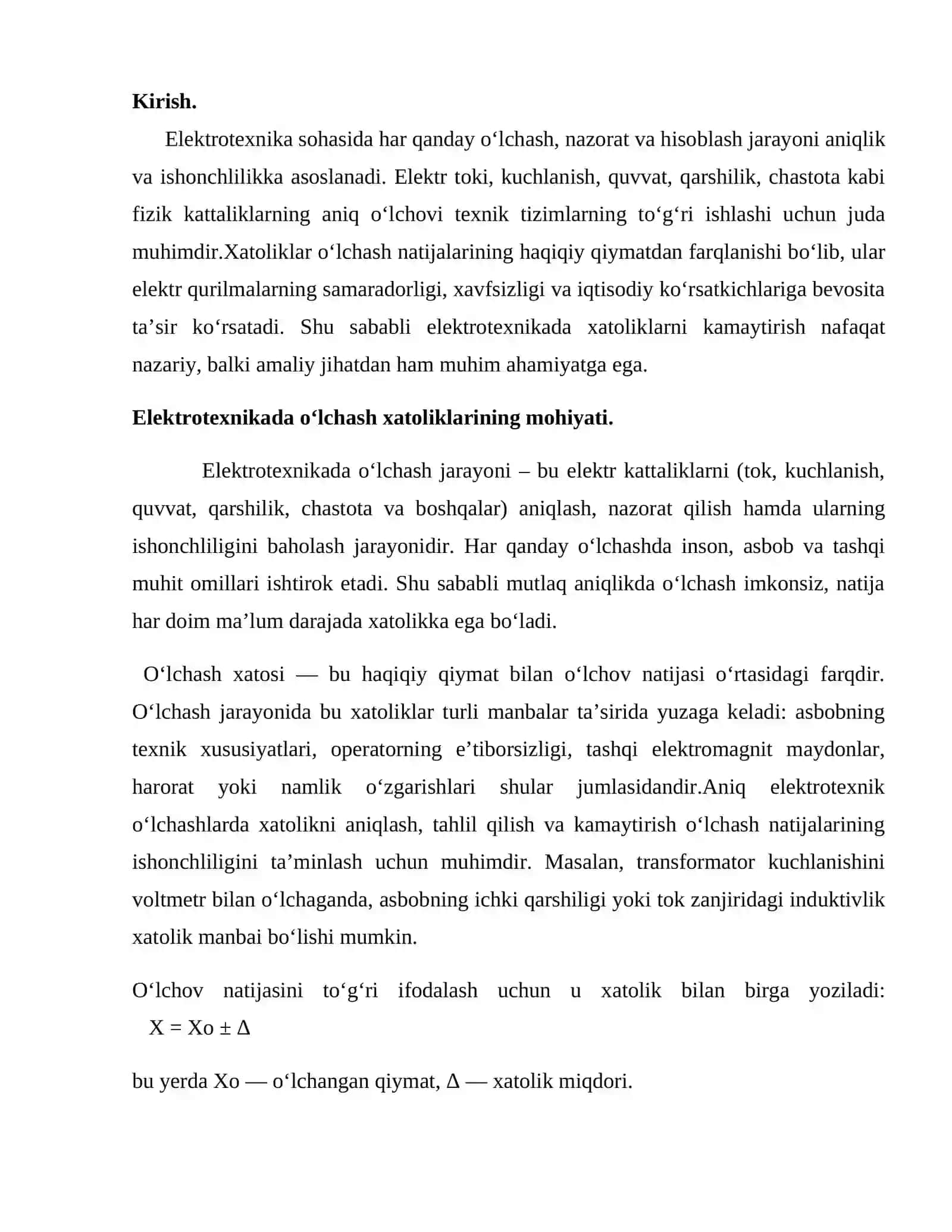 Elektrotexnikada xatoliklarni kamaytirish 2