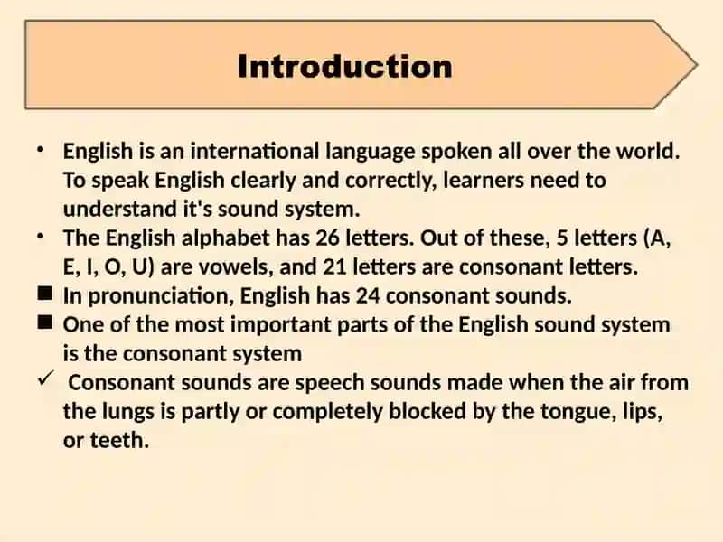Slide consonant system of English 2