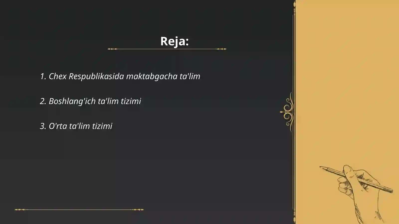 Chex Respublikasining ta'lim tizimi haqida 2