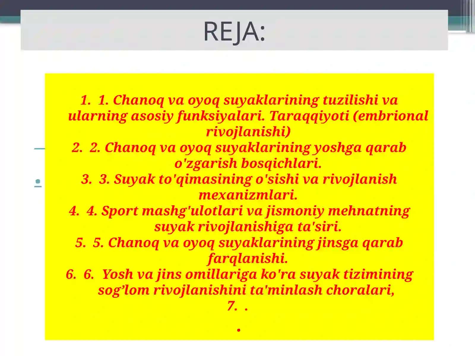 Baxtiyorova Marjona - Chanoq va oyoq suyaklarining yoshga qarabo'zgarishi 2