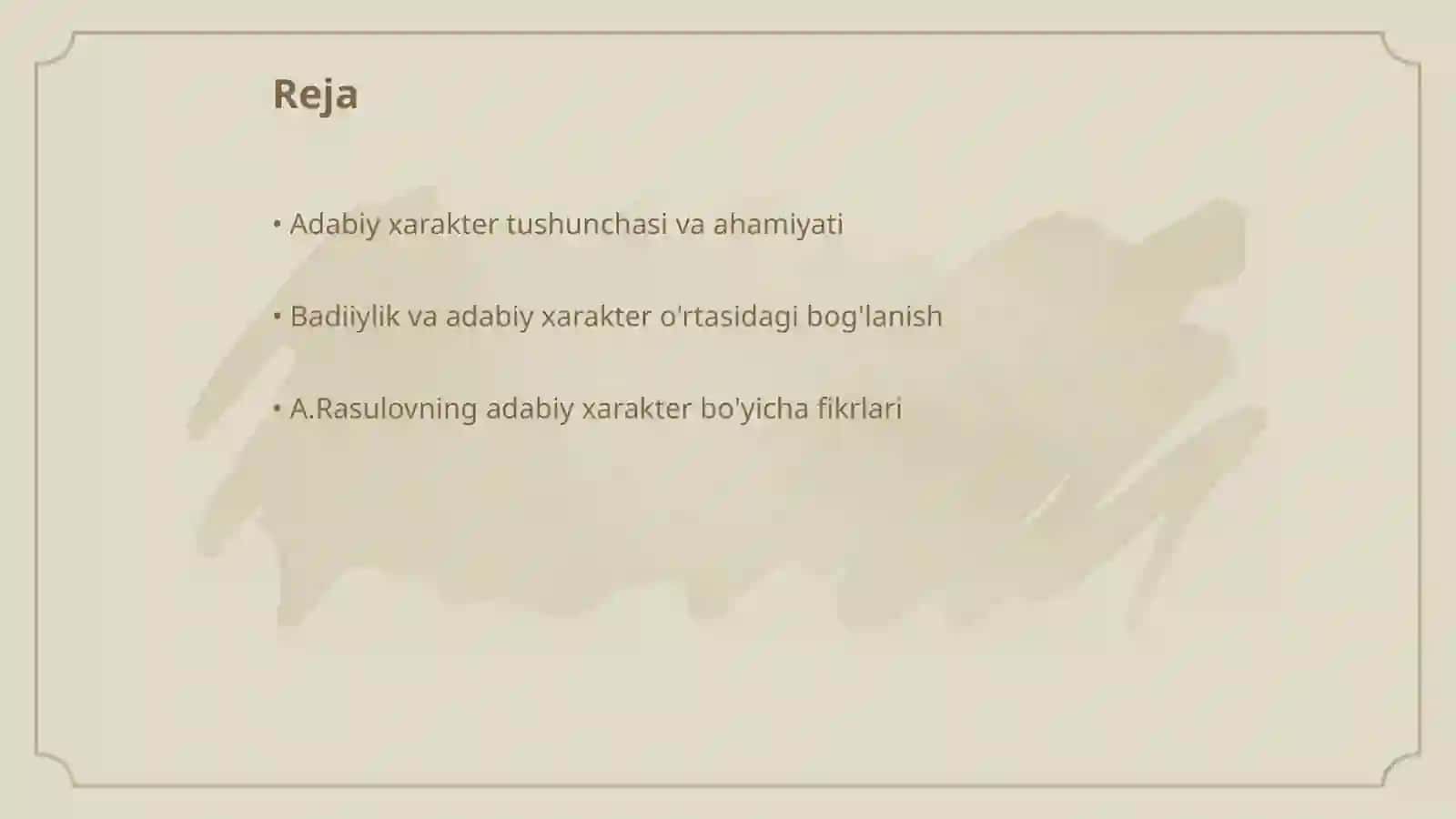 Adabiy xarakter maqolasini oʻqib oʻrganish 2