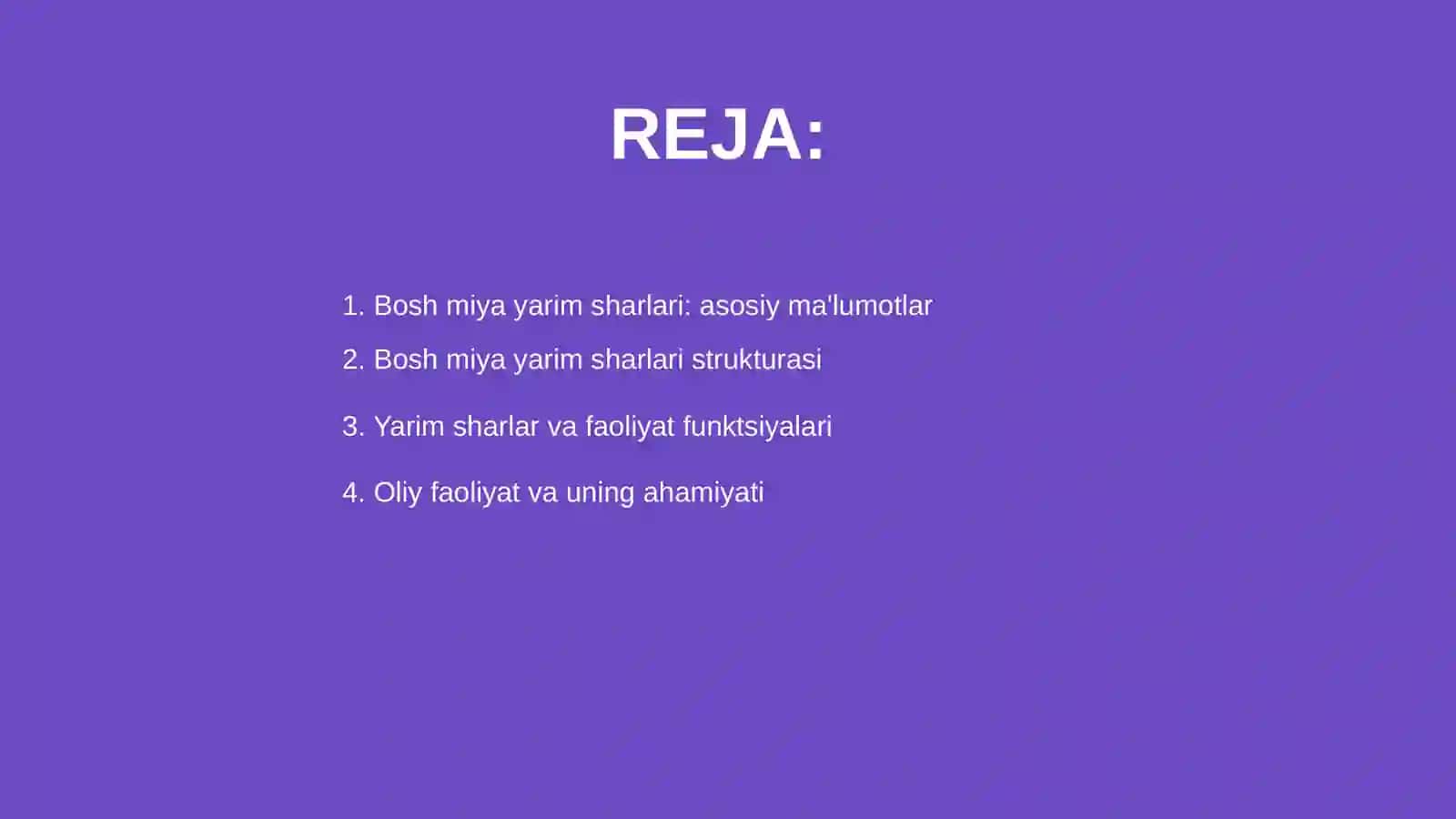 Bosh miya yarim sharlari: asosiy ma'lumotlar 2