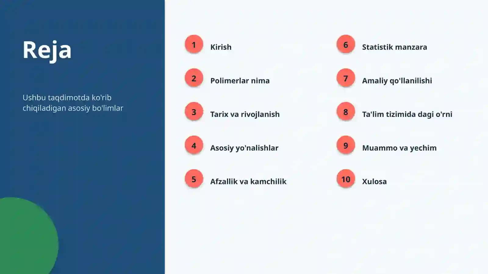 Polimerlar Global tendensiyalari 2