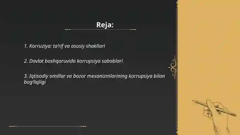 Korruziya, uning sabablari, bartaraf etish yo'llari va usullari 2