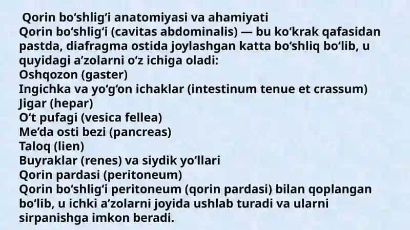 Qorin bo'shligi kasalliklari 2